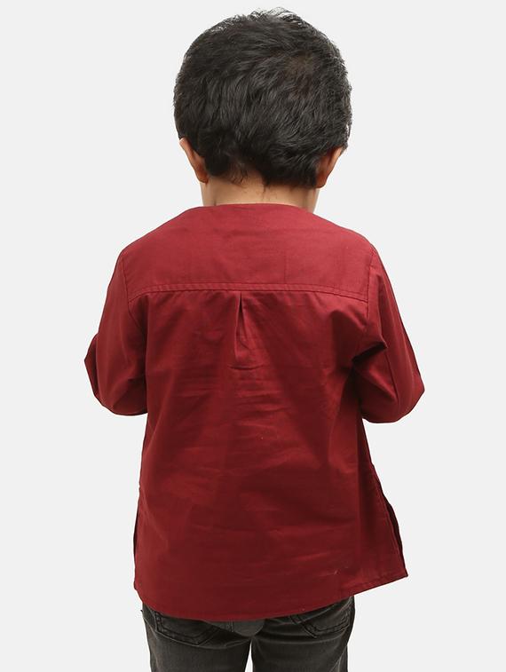 red cotton kurta kurtas & set - 17145494 - Standard Image - 4