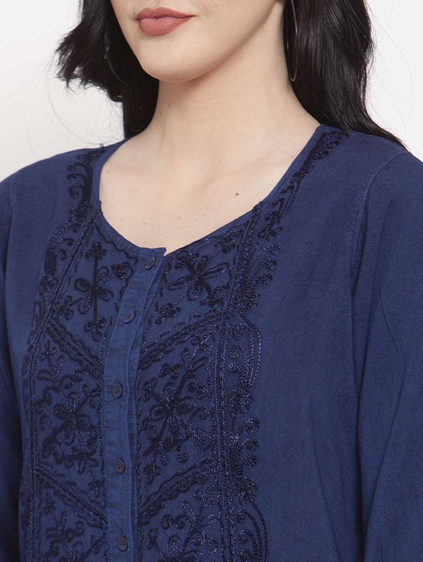 blue cotton regular top - 17147477 -  Standard Image - 4