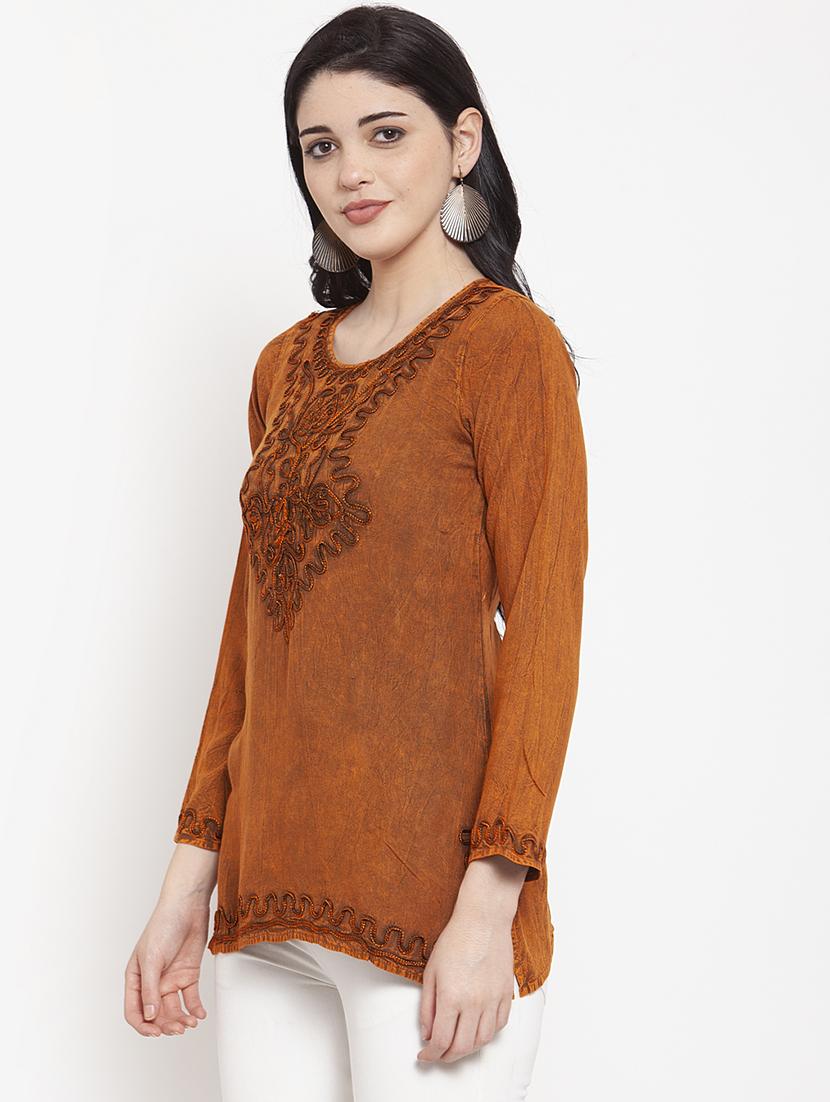 red rayon regular top - 17147485 - Standard Image - 1