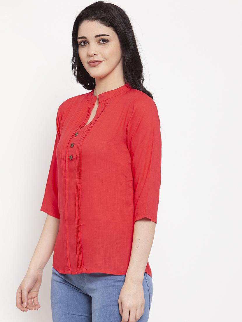 red rayon regular top - 17147488 -  Standard Image - 1