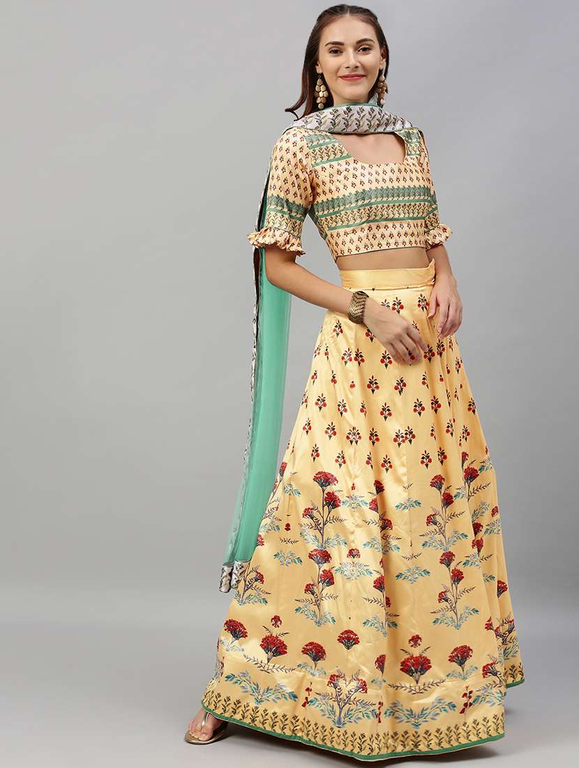 floral panelled lehenga