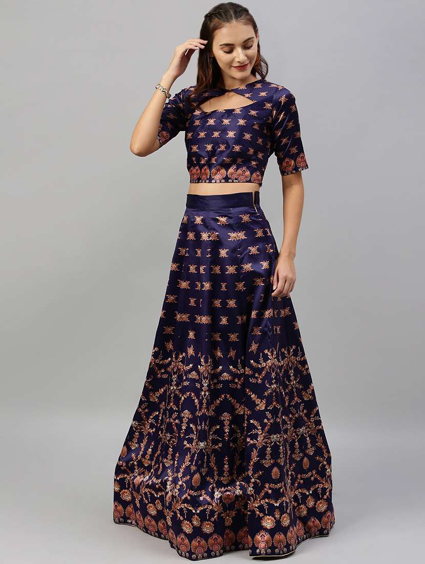 floral panelled lehenga - 17148040 -  Standard Image - 1