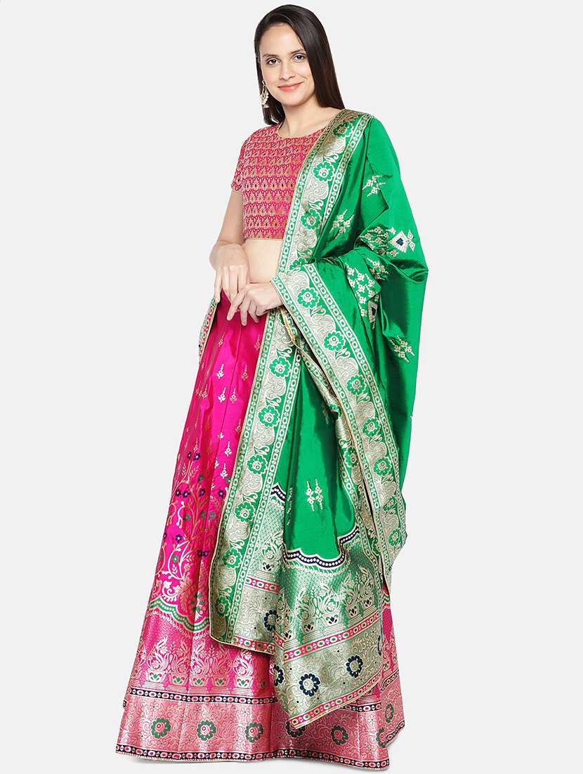 floral panelled lehenga - 17148049 -  Standard Image - 1