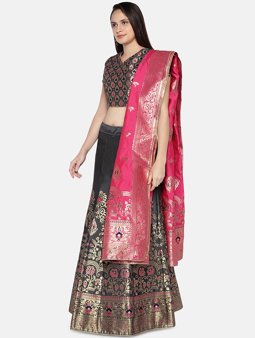 printed panelled lehenga - 17148052 - Standard Image - 1