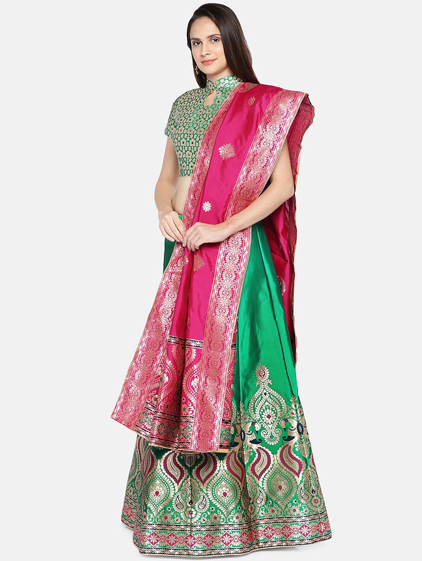 printed panelled lehenga - 17148053 - Standard Image - 1