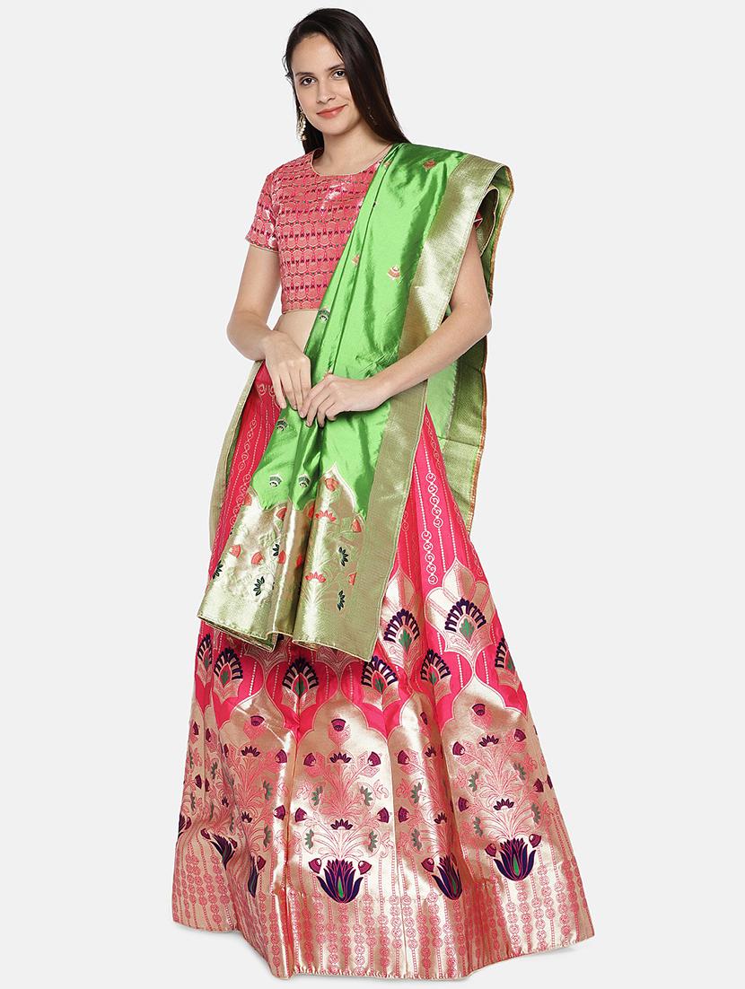 printed panelled lehenga - 17148057 - Standard Image - 1