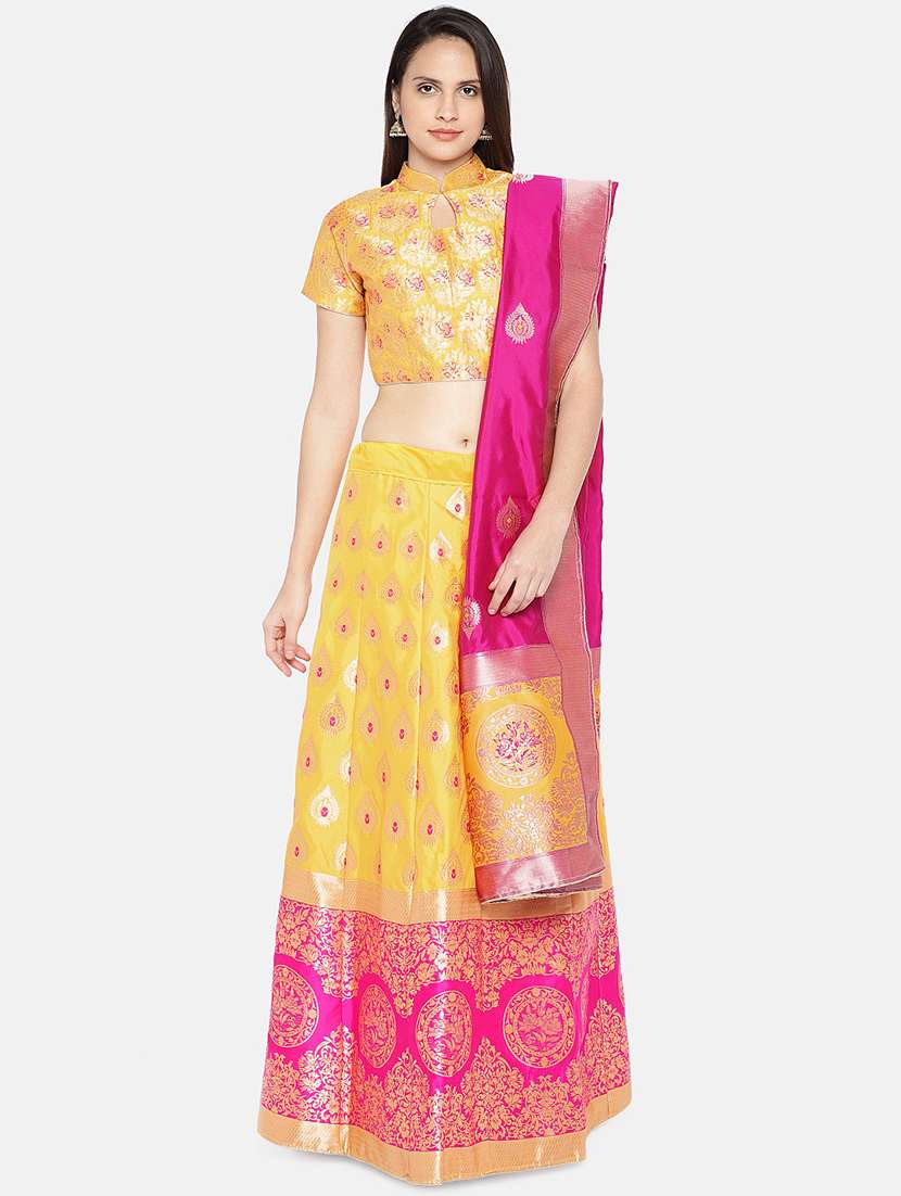 printed panelled lehenga