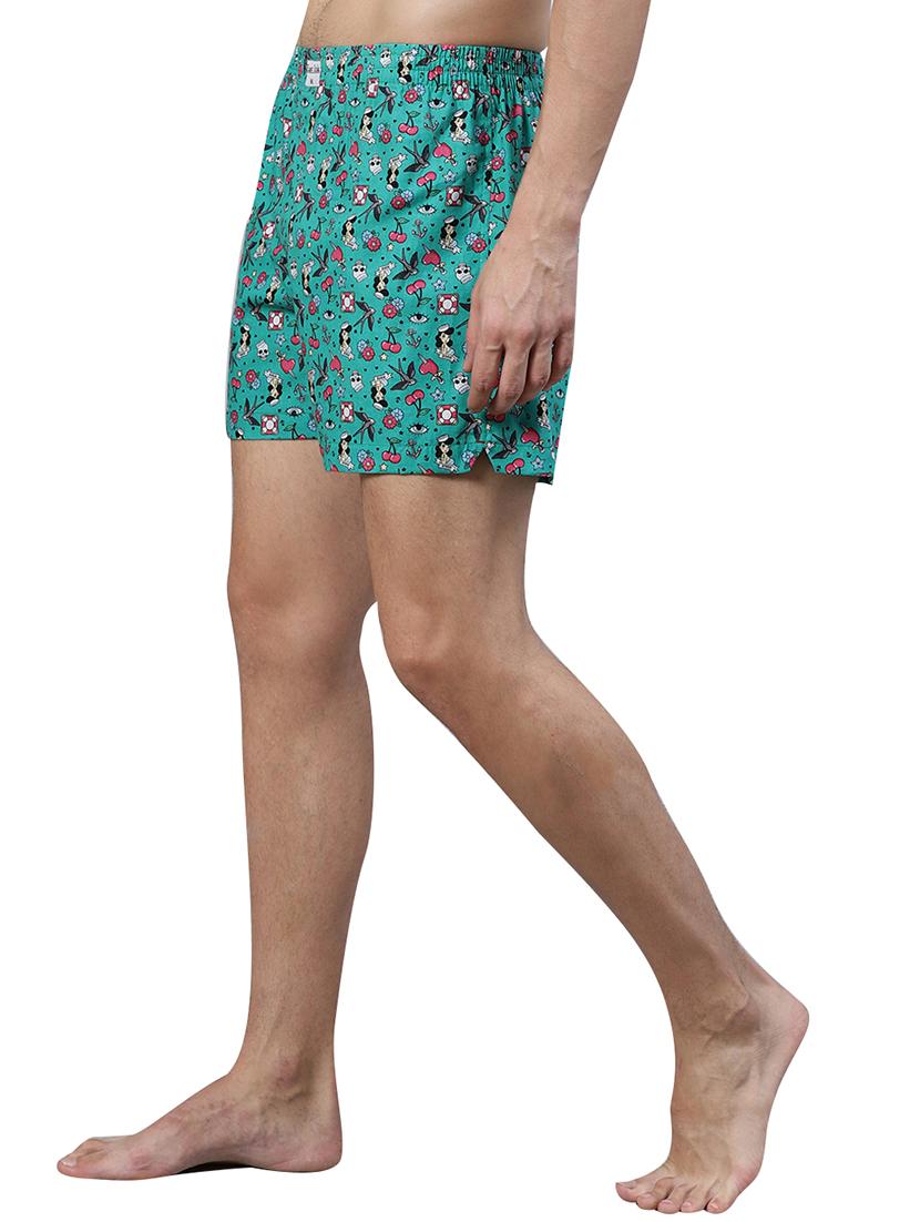 green printed boxer - 17148354 - Standard Image - 1