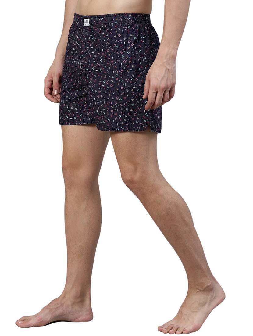 navy blue printed boxer - 17148391 - Standard Image - 1