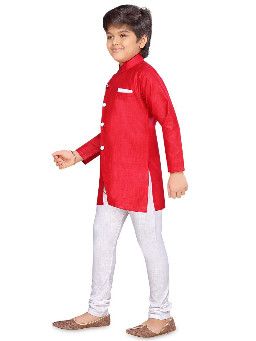 red cotton kurta sets kurtas & set - 17148638 - Standard Image - 1