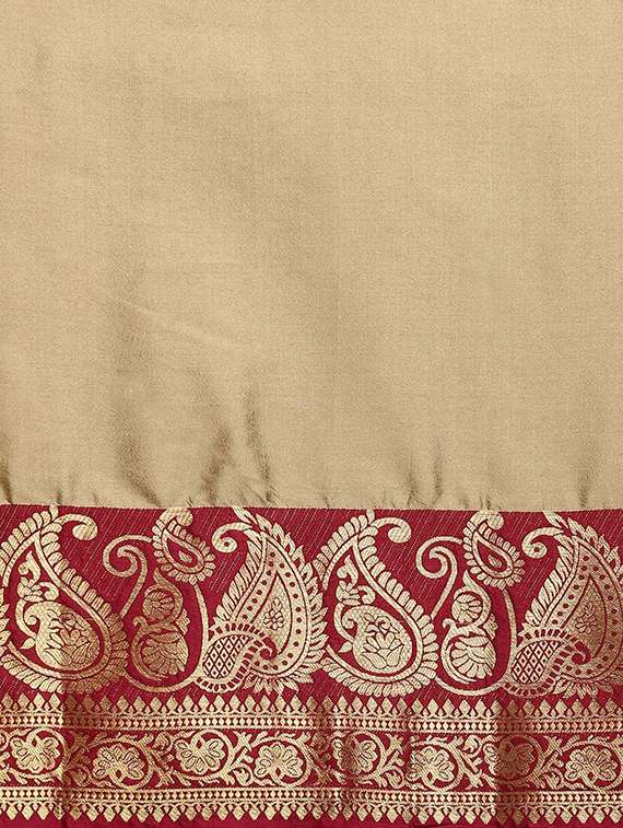 tassel detail kanjivaram saree with blouse - 17148691 - Standard Image - 4