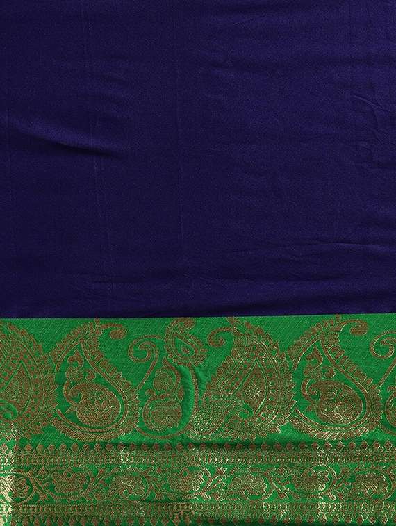 tassel detail kanjivaram saree with blouse - 17148692 - Standard Image - 4