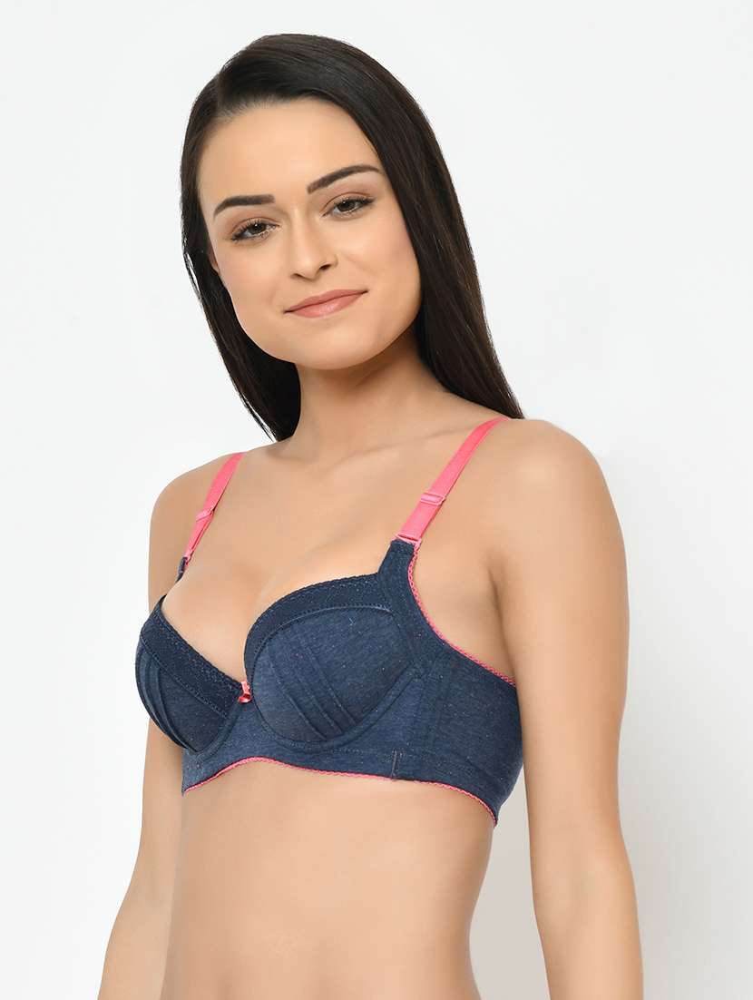 blue polyester push up bra - 17148815 -  Standard Image - 1