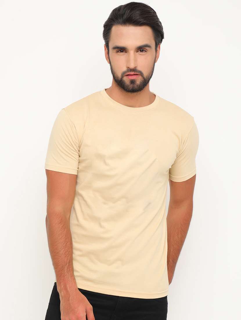 men solid round neck t-shirt