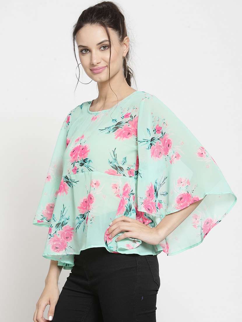 round neck floral top 