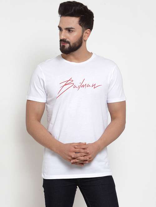 white chest print t-shirt - 17151179 -  Standard Image - 0