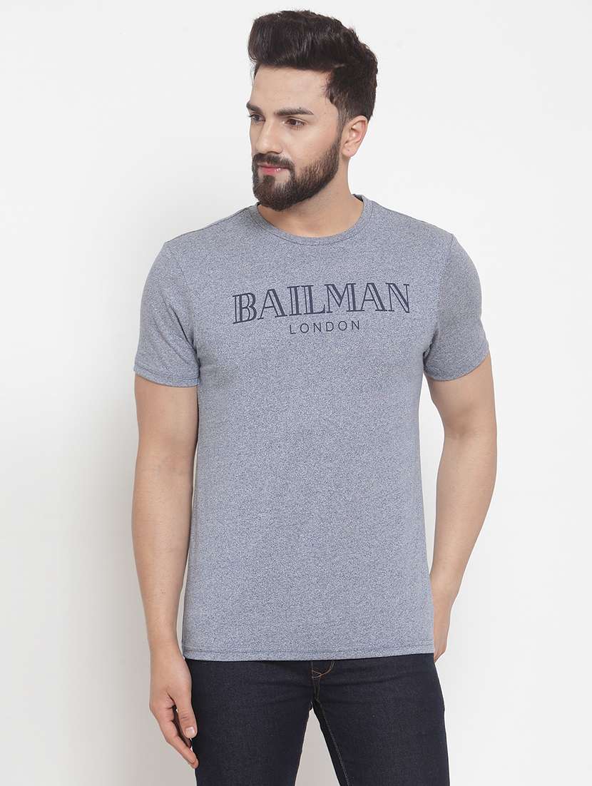 men chest print short sleeve t-shirt