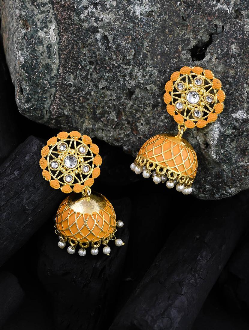 gold tone gold plated jhumka earring - 17152556 - Standard Image - 1