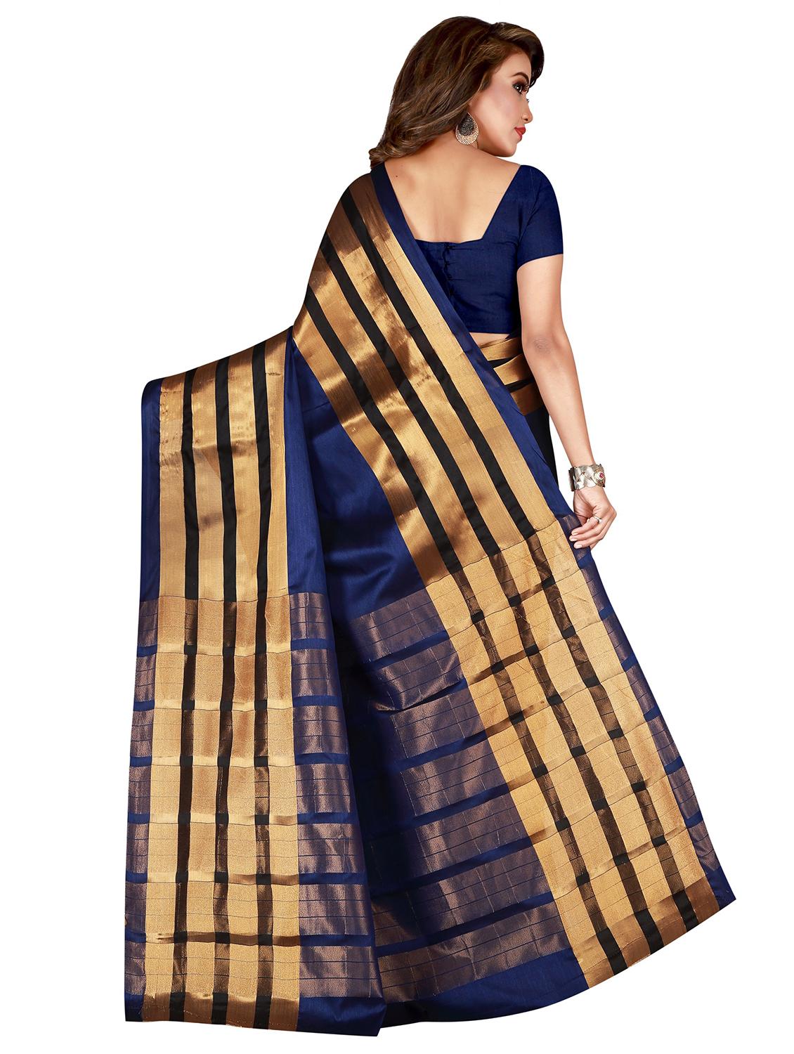 striped woven saree with blouse - 17152729 -  Standard Image - 1
