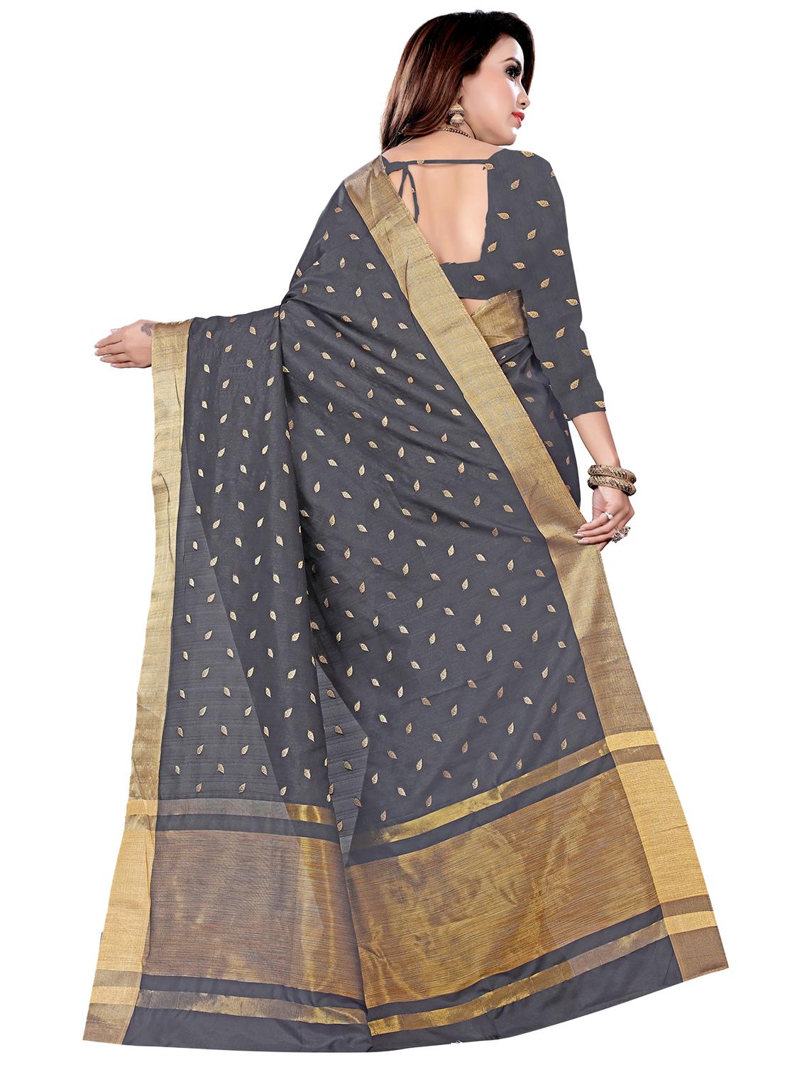 self design woven saree with blouse - 17152748 - Standard Image - 1