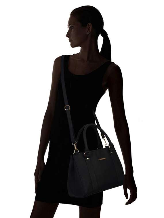 black leatherette (pu) handbag - 17153490 - Standard Image - 4