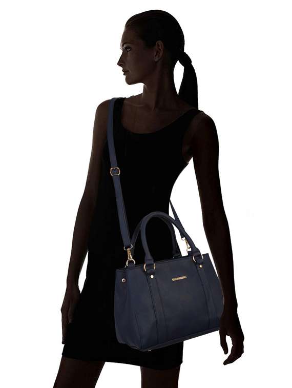 blue leatherette (pu) handbag - 17153491 - Standard Image - 4