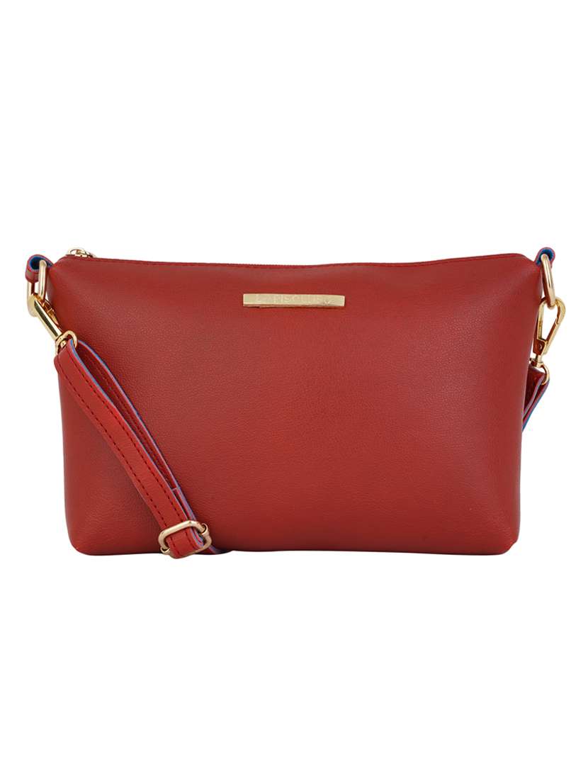 red leatherette (pu) sling bag