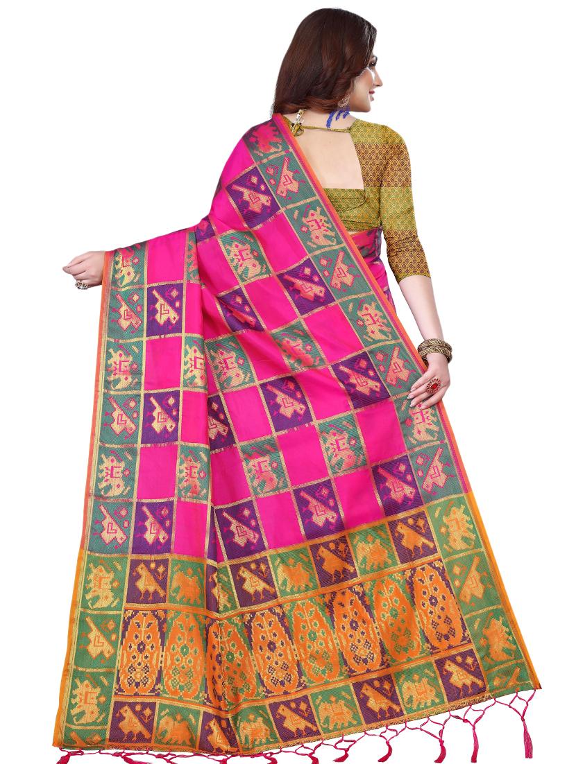 self design kanjivaram saree with blouse - 17153662 - Standard Image - 1