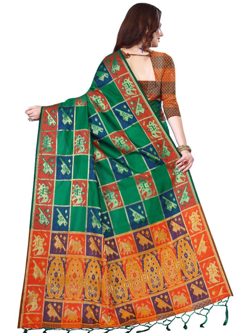 self design kanjivaram saree with blouse - 17153664 - Standard Image - 1