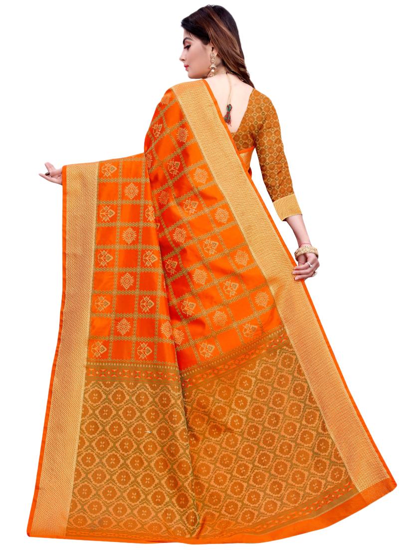 checkered patola saree with blouse - 17153667 -  Standard Image - 1
