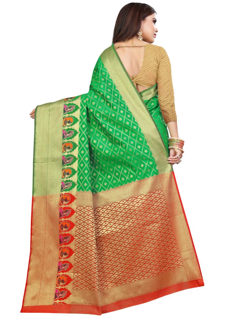 self design kanjivaram saree with blouse - 17153684 - Standard Image - 1