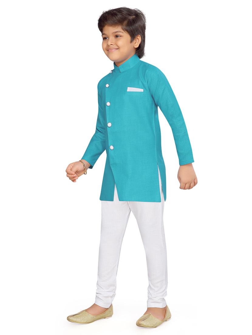 green cotton kurta sets kurtas & set - 17153847 -  Standard Image - 1