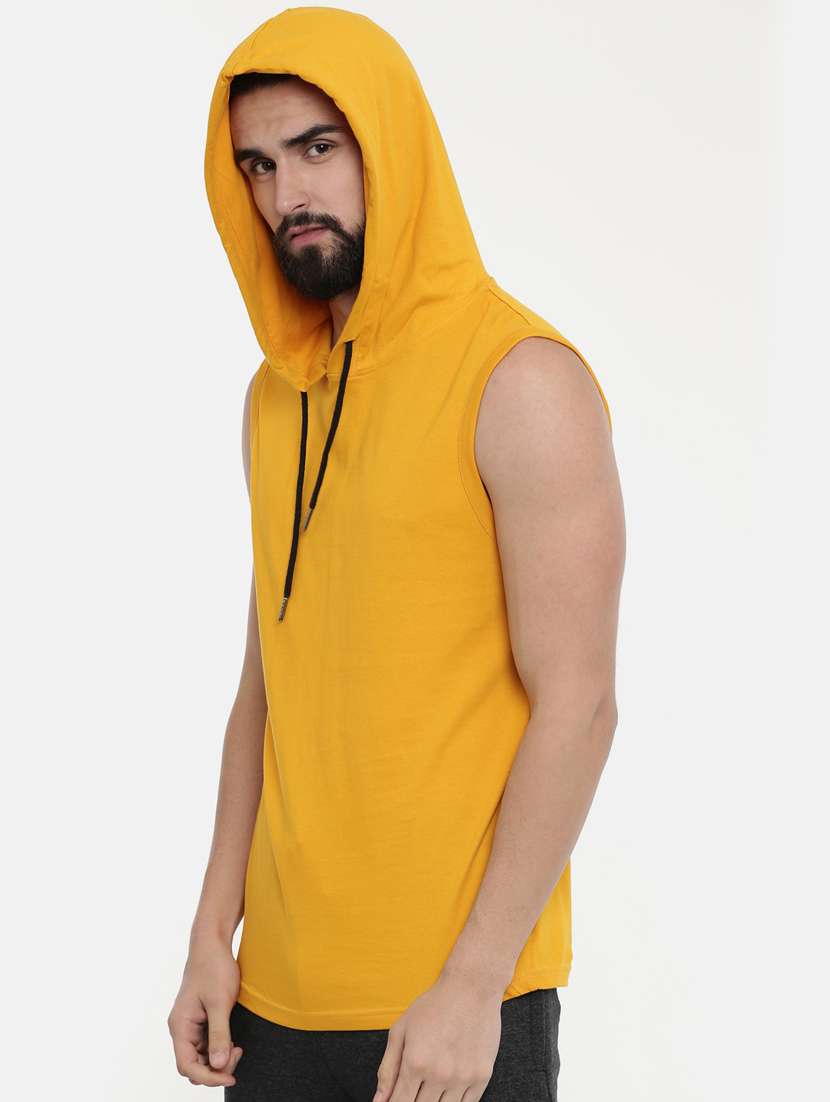 yellow solid hooded t-shirt - 17154287 -  Standard Image - 1
