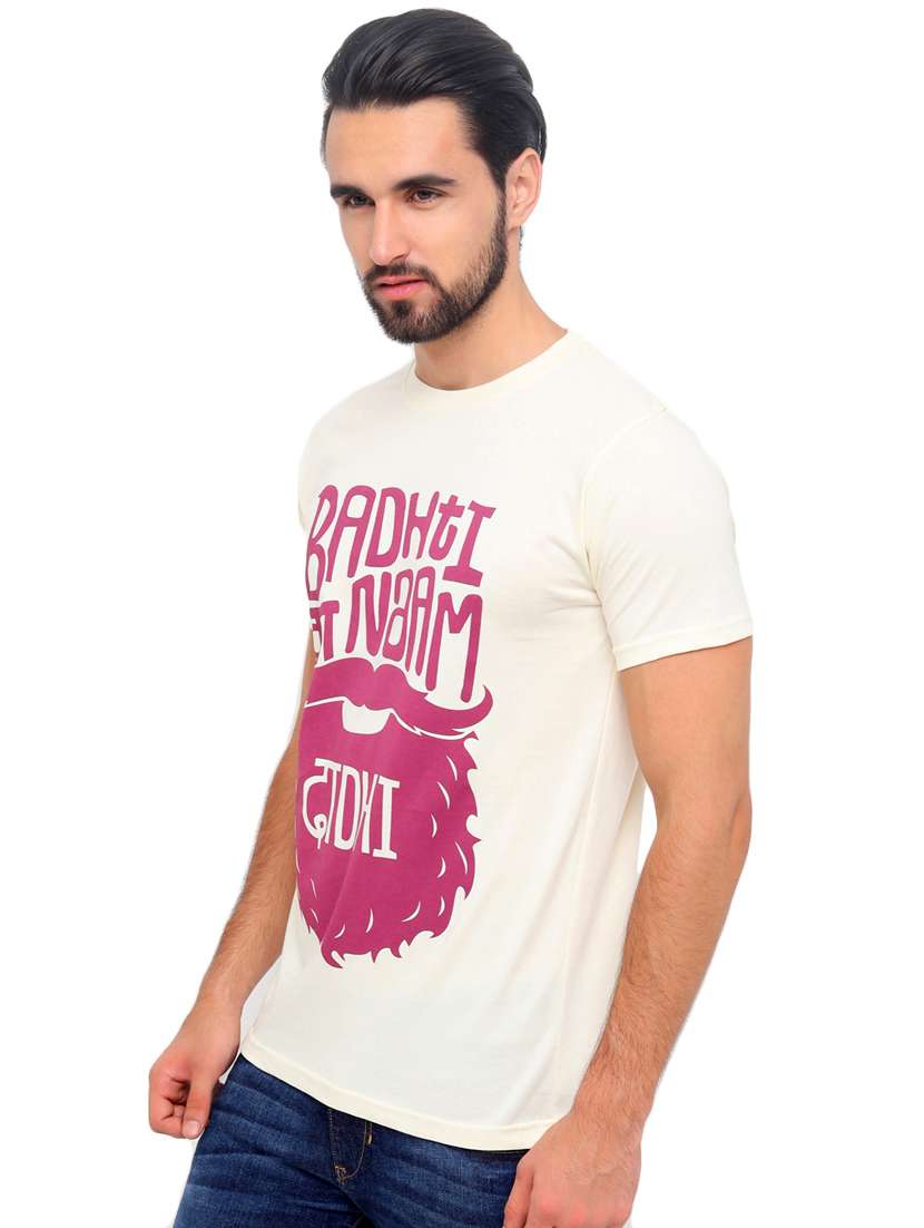 off white front print t-shirt - 17154423 - Standard Image - 1