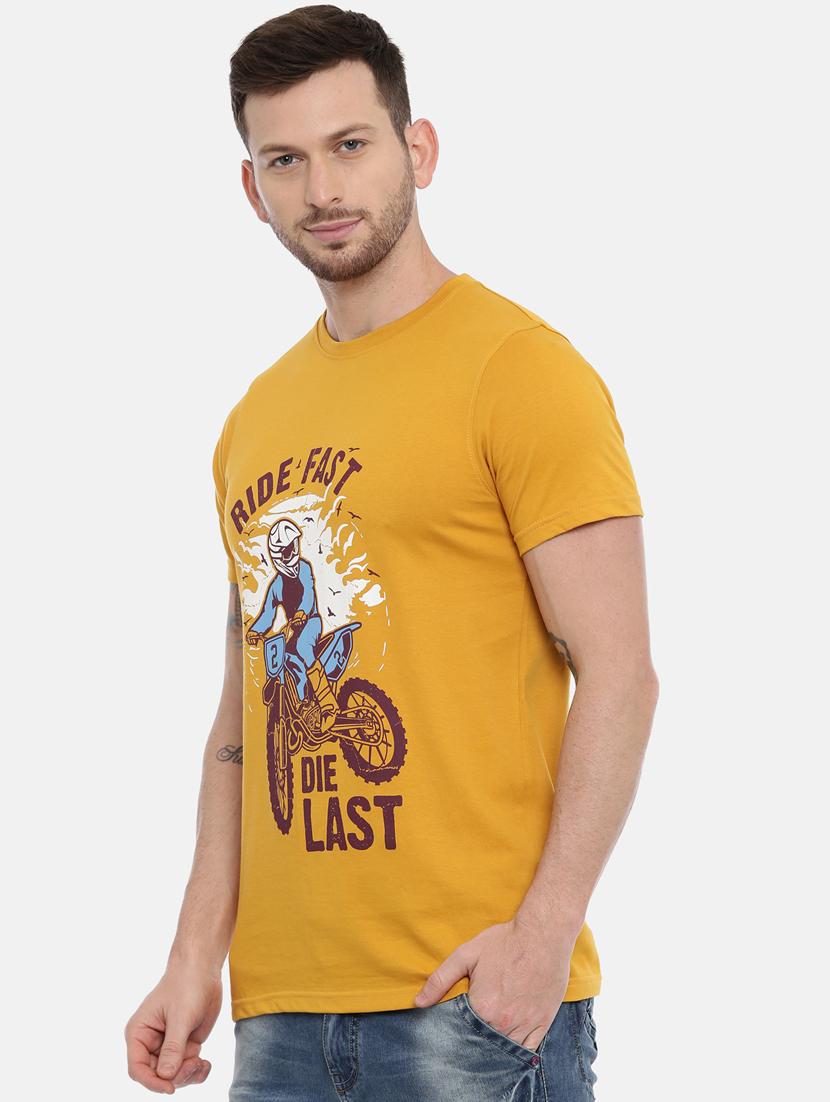 yellow front print t-shirt - 17154906 - Standard Image - 1