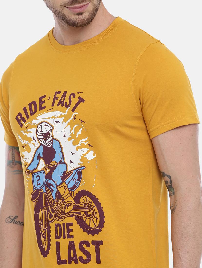 yellow front print t-shirt - 17154906 - Standard Image - 4