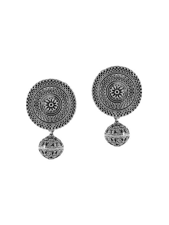 silver tone silver plated drop earring