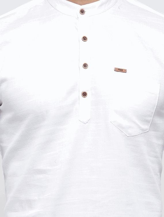 white solid short kurta - 17156439 - Standard Image - 4