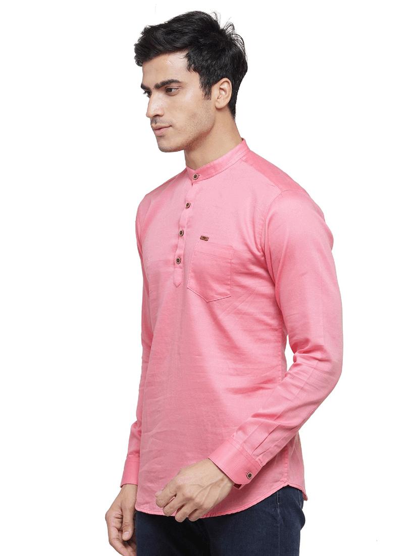 pink solid short kurta - 17156443 - Standard Image - 1
