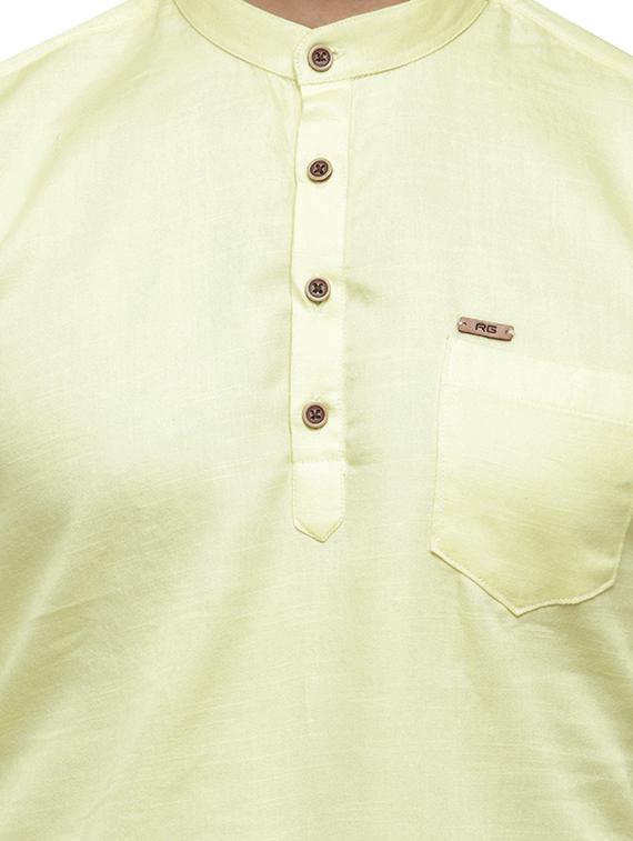 yellow solid short kurta - 17156444 - Standard Image - 4