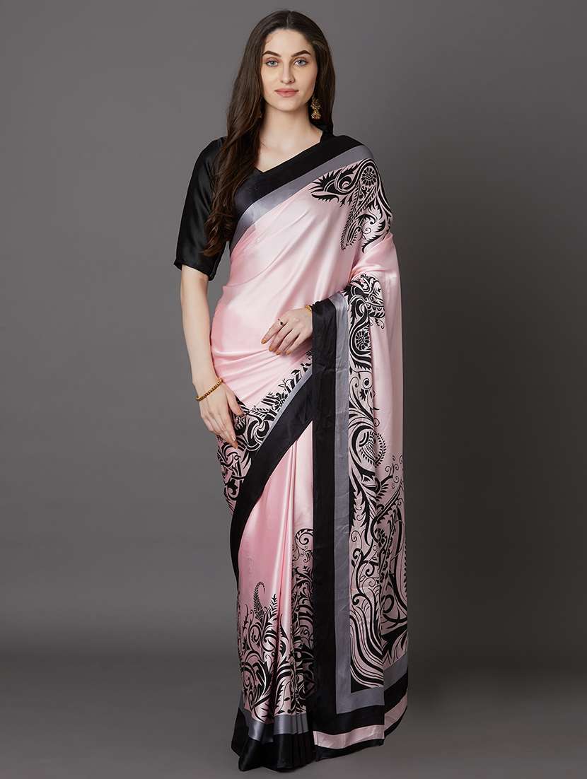 pastel printed saree with blouse