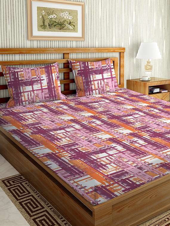  cotton king size double bedsheet with 2 pillow covers
