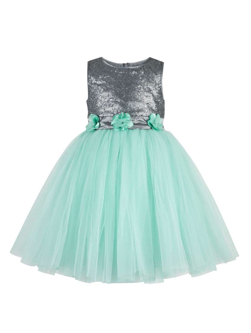 green polyester frock
