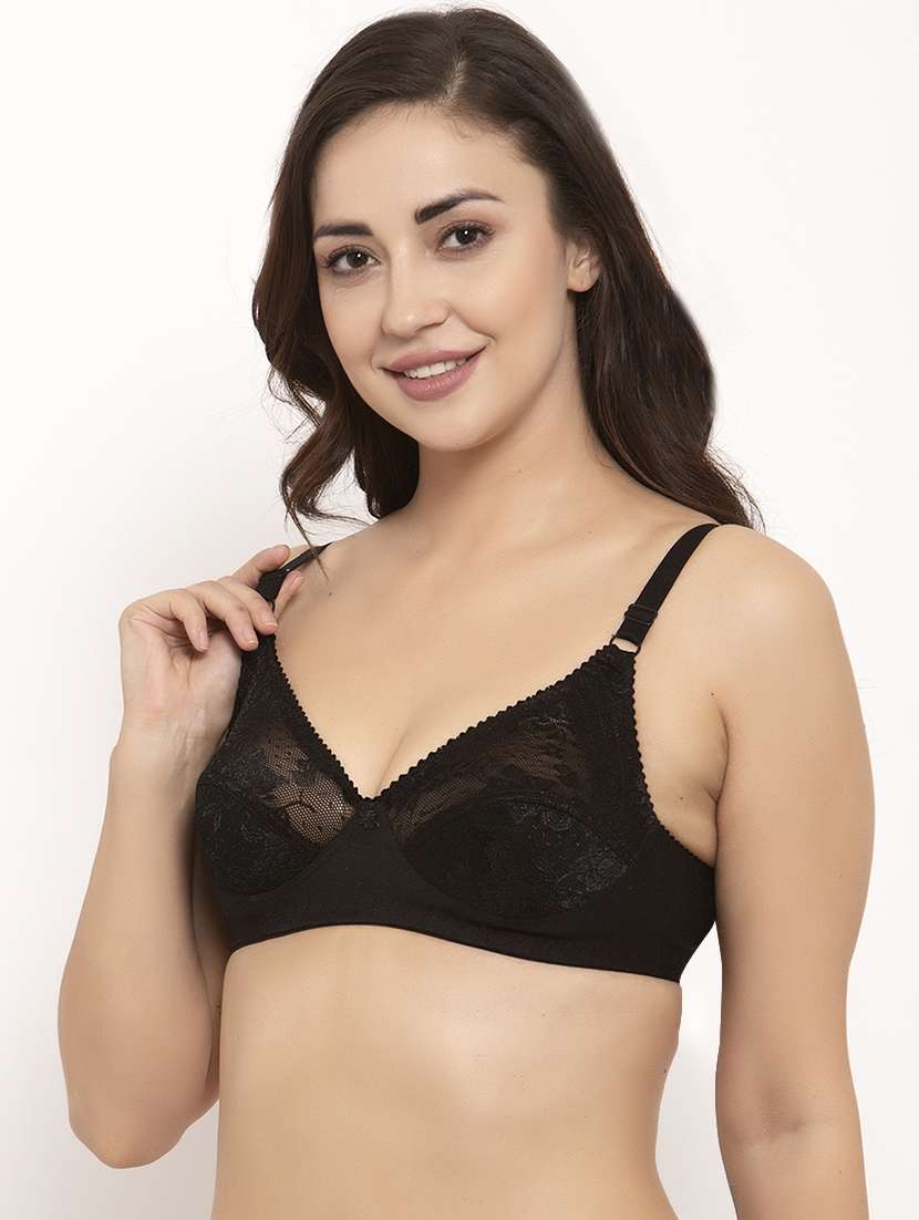 lace panel regular bra - 17160061 - Standard Image - 1