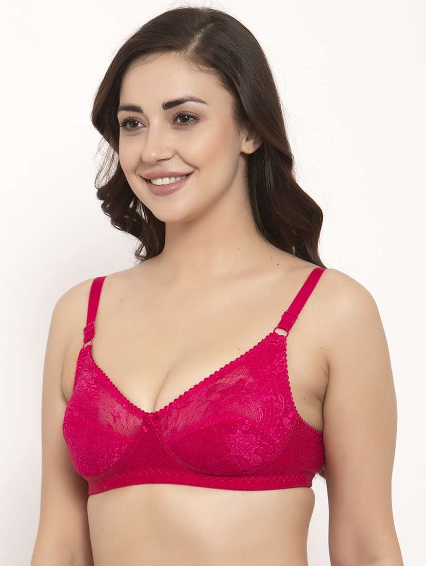pink cotton regular bra - 17160063 -  Standard Image - 1