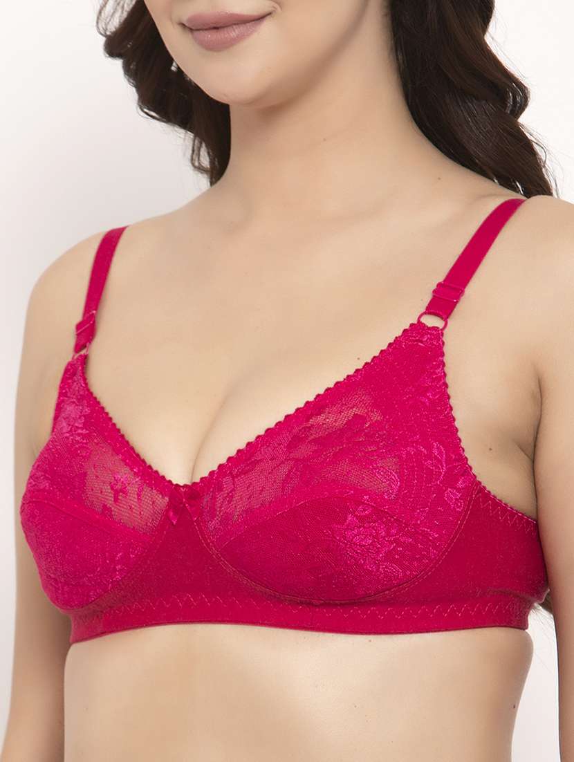 pink cotton regular bra - 17160063 -  Standard Image - 4