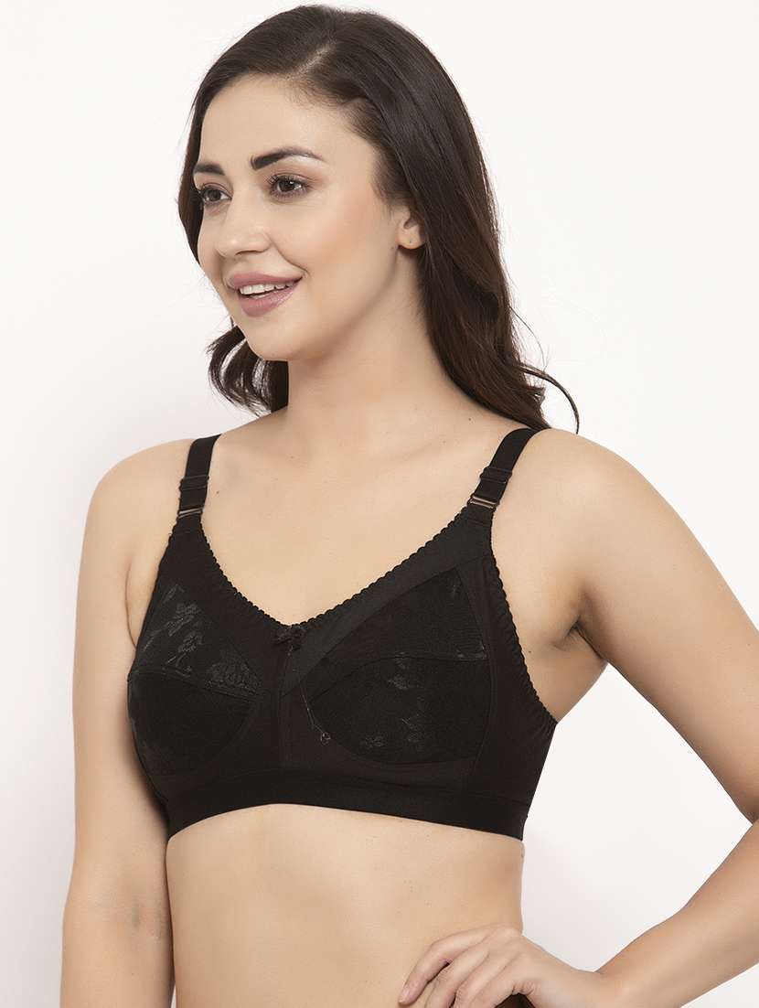 black cotton regular bra - 17160066 -  Standard Image - 1