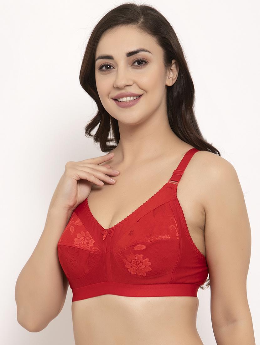 red cotton regular bra - 17160067 - Standard Image - 1