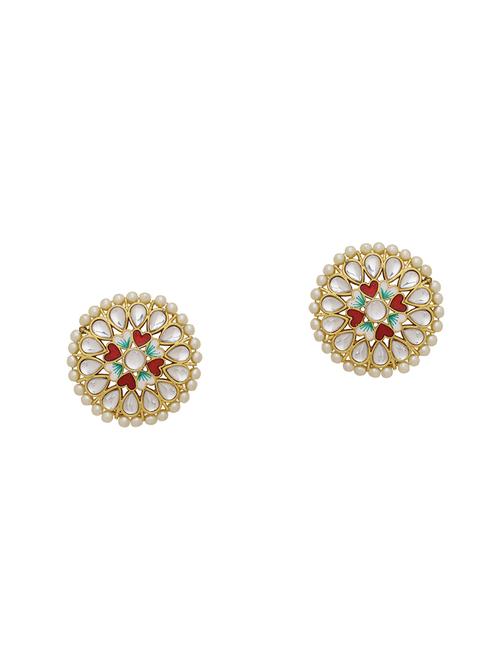 gold plated studs earring - 17160104 - Standard Image - 0