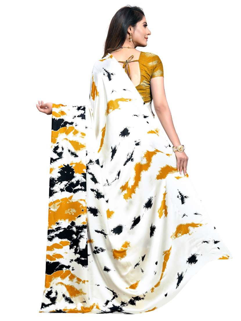 abstract printed saree with blouse - 17161260 - Standard Image - 1